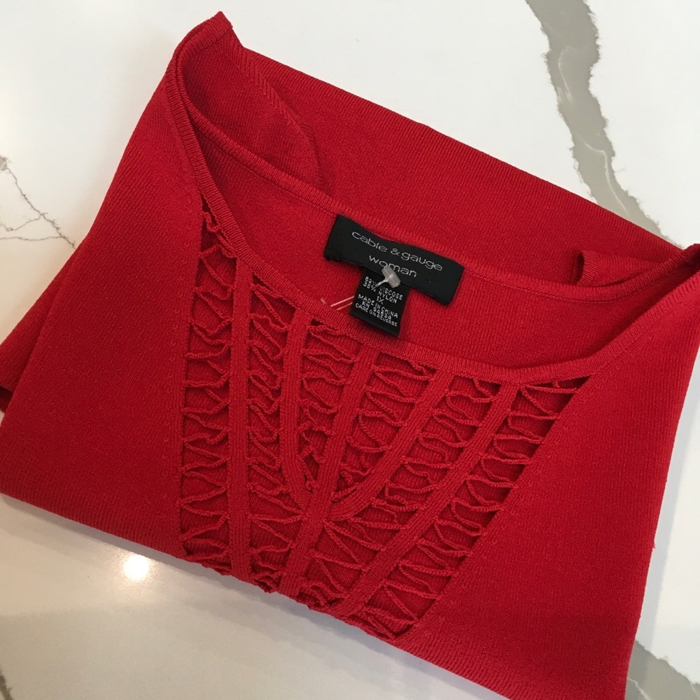 Cable & Gauge Red Tank Top Size 1X Sleevless